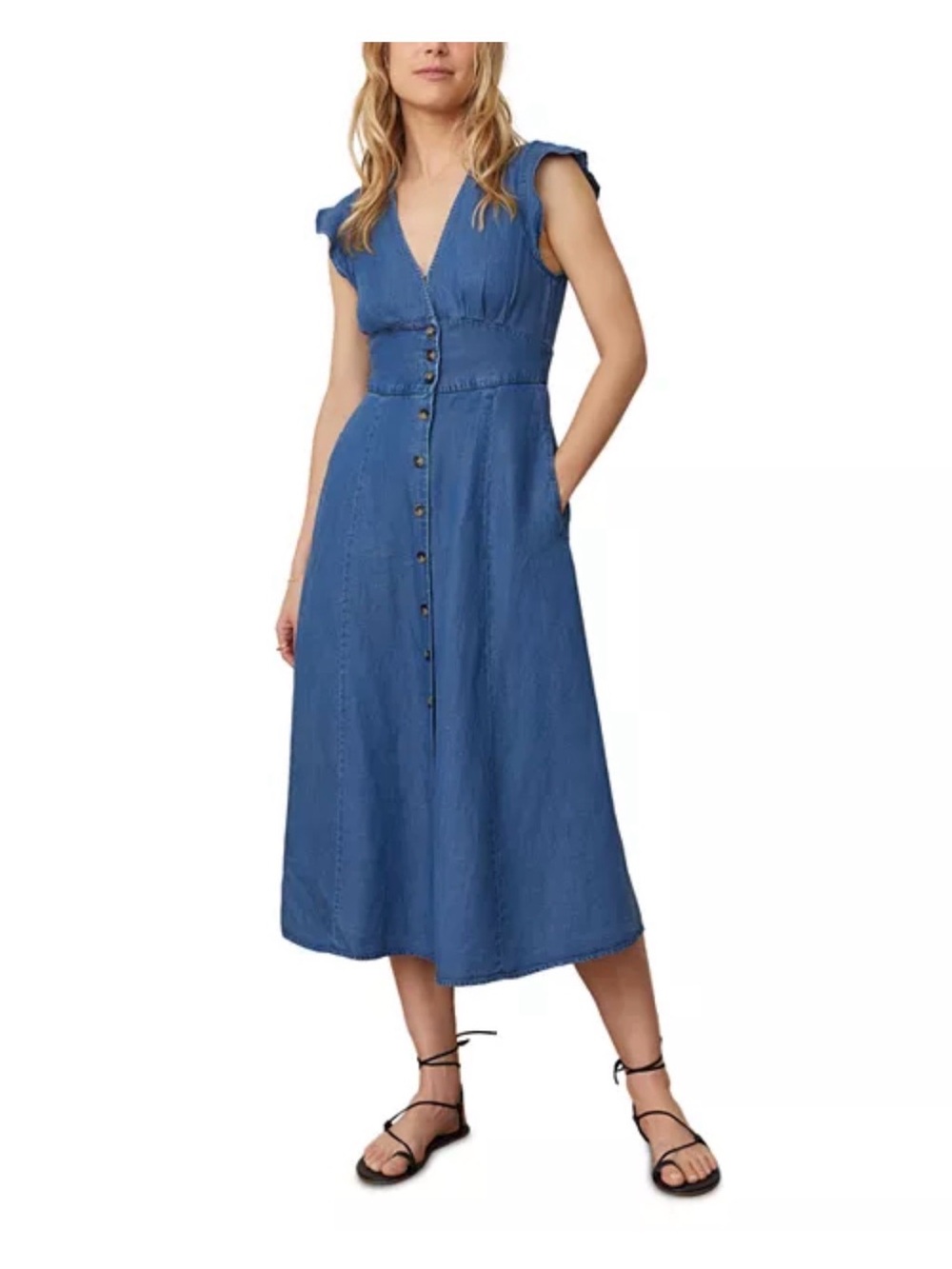 Marine Layer Camila Maxi Dress Blue Size Large